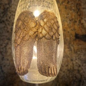 Gold Sparkle Angel Wings Light Up Globe, Gift, Christmas Deco, Sympathy
